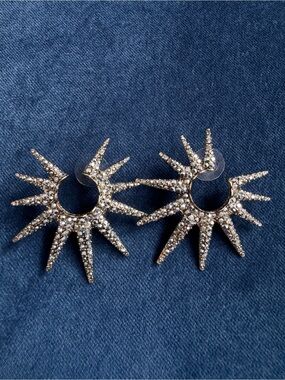 HEIDI DAUS "Twilight
Sunburst" Clear Crystal Pave Pierced
Earrings